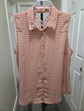 Zac & Rachel Sleeveless Button-down Blouse